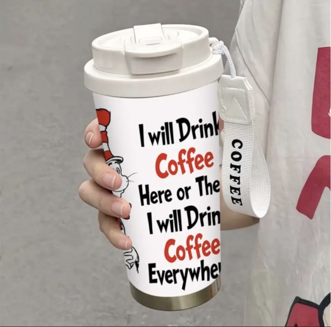 Cat In The Hat Travel Mug White (1pc)