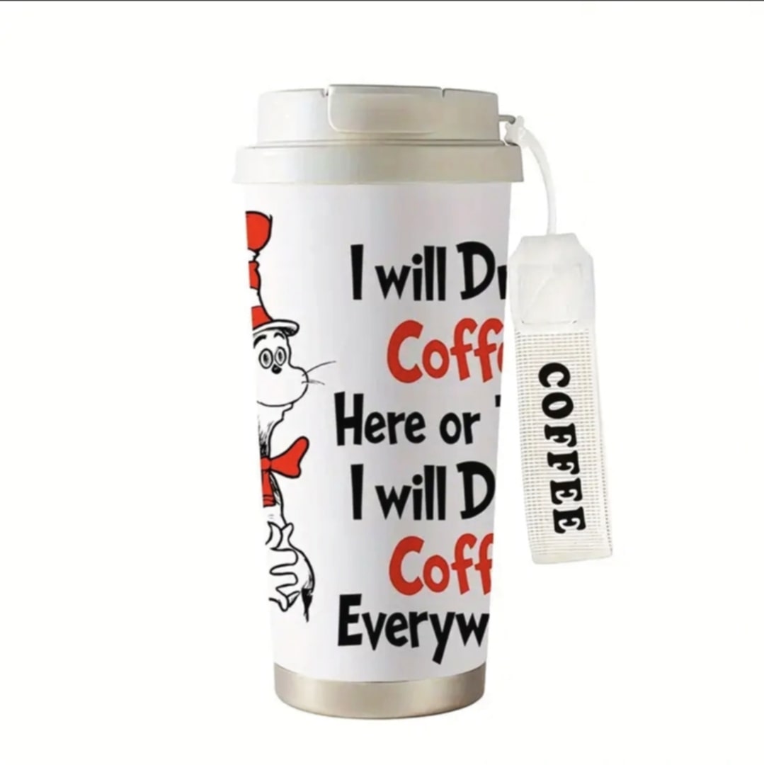 Cat In The Hat Travel Mug White (1pc)